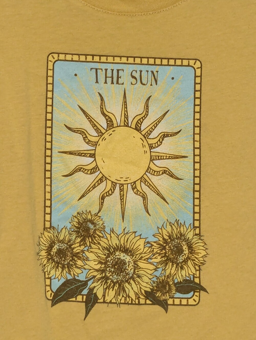 Mighty Fine Yellow Sunflower Tarot Graphic Tee - Picture 2 of 3